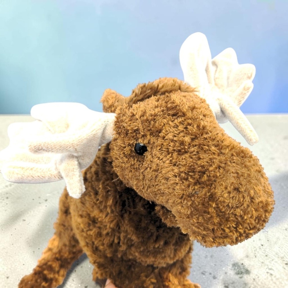 VTG Y2K Douglas Cuddle Toys Moose Plush 12" Brown Plushie Cream Antlers 2000s